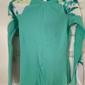 Roxy Aqua Rash Guard with Tropical Accents